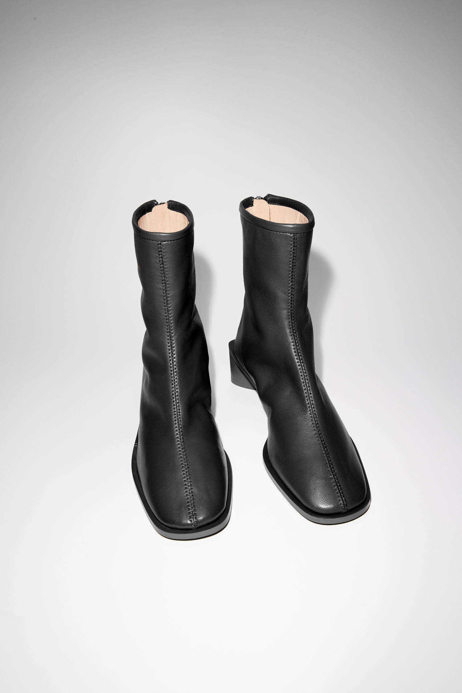 Square toe booties - Black/black - 2