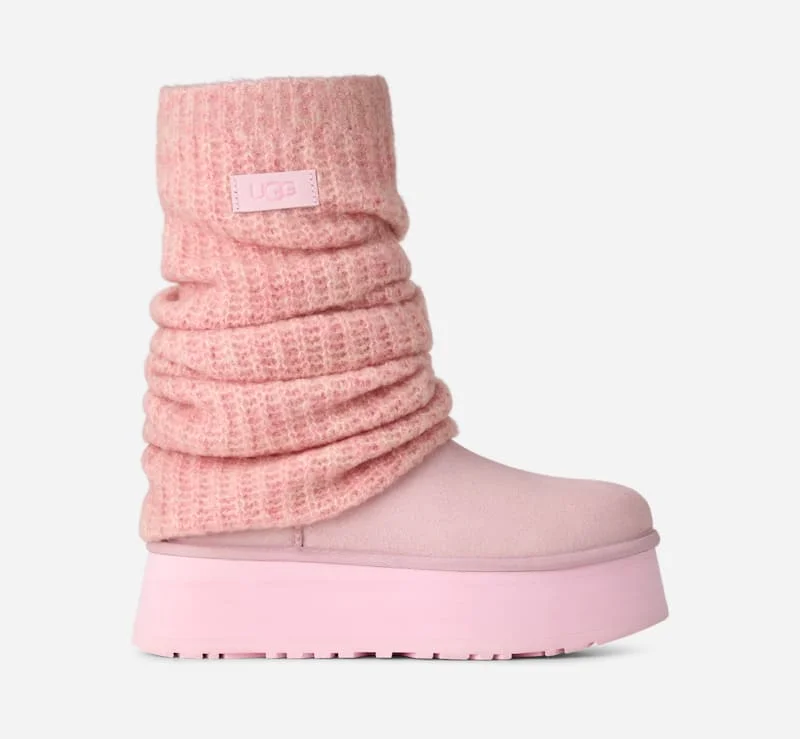 ® Women's Classic Mini Dipper Legwarmer Knit Classic Boots in Ribbon Candy - 1