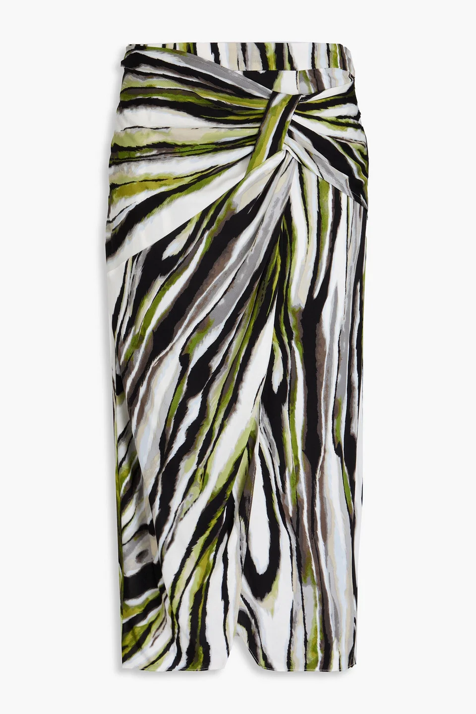 Garcel wrap-effect printed jersey midi skirt - 1