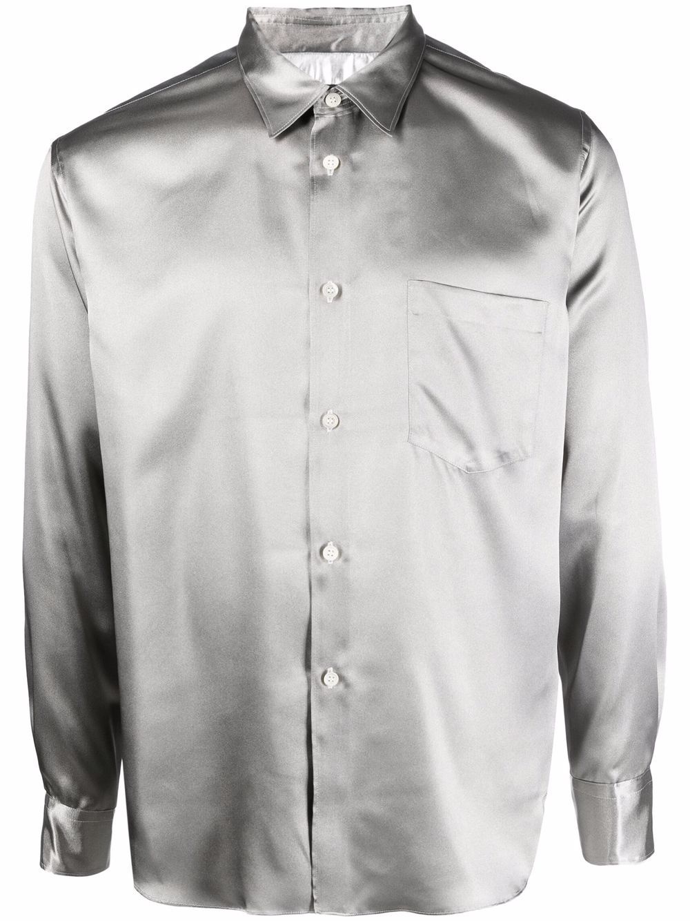 metallic satin shirt - 1