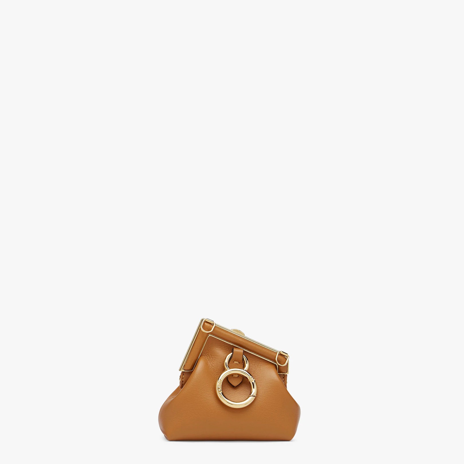 Brown nappa leather charm - 3