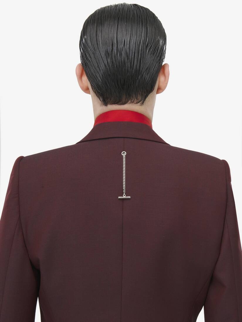 Stacked Shoulder Single-breasted Jacket - 6