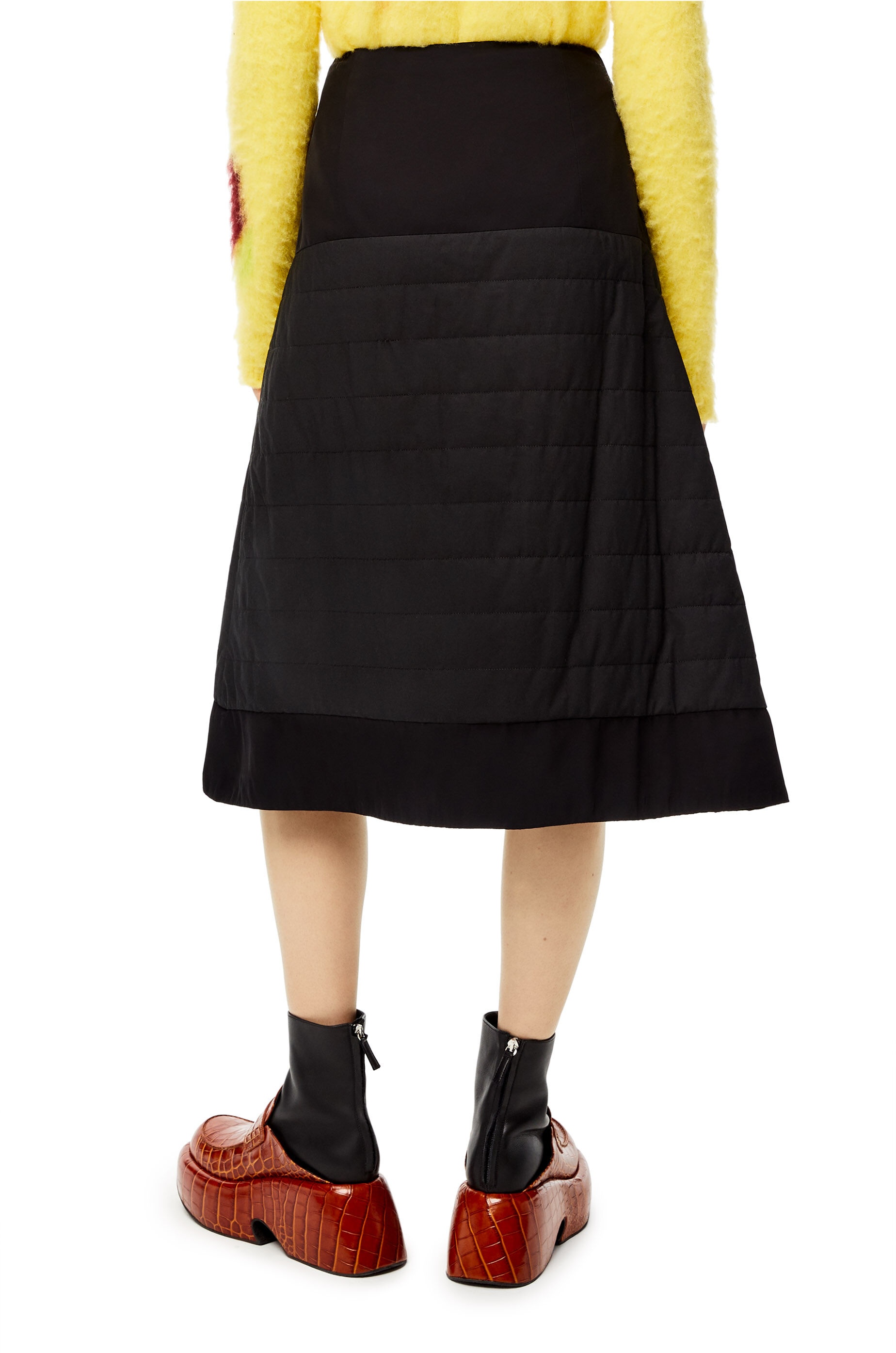 Padded wrap midi skirt in cotton - 4