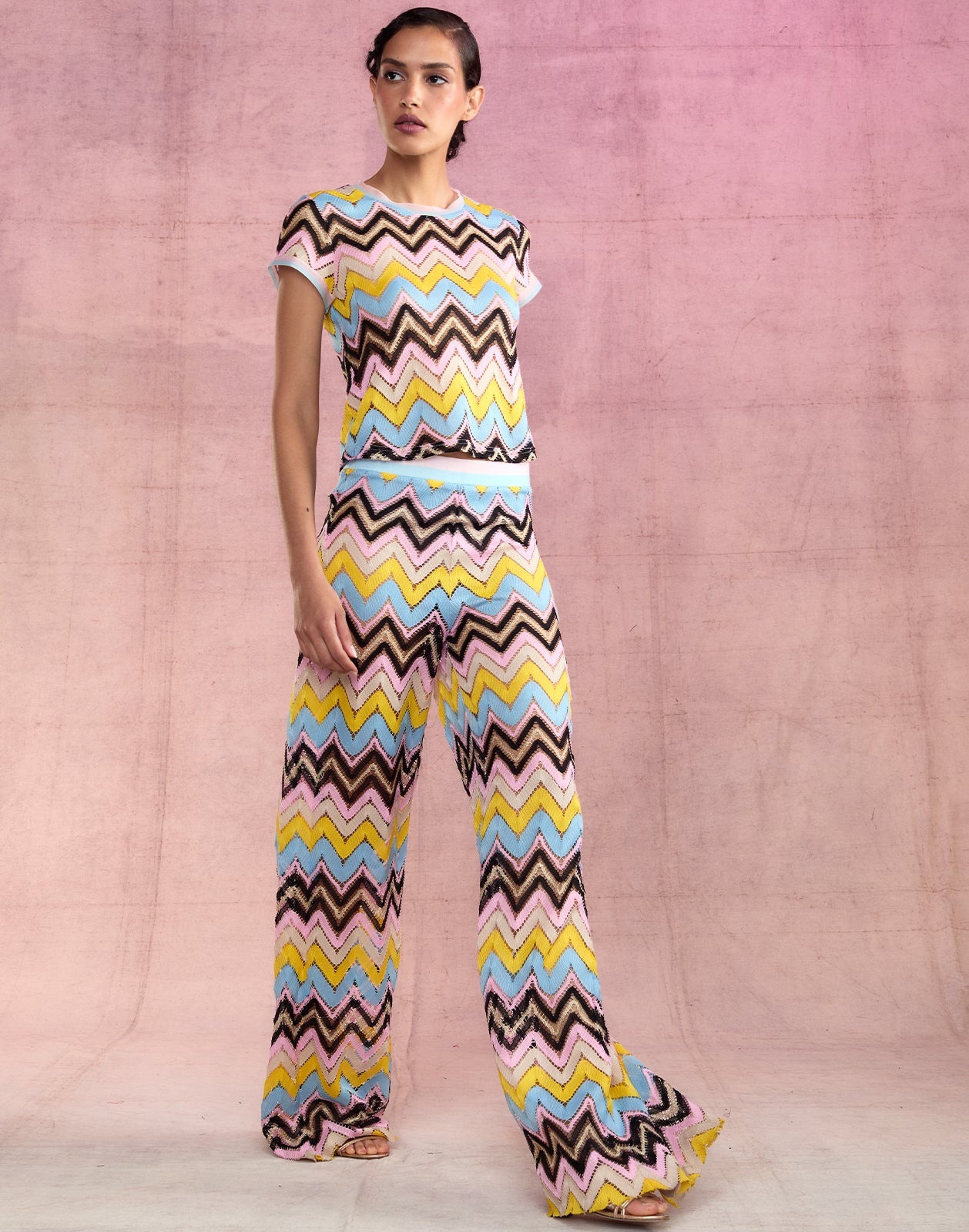 Zigzag Knit Pants - 2