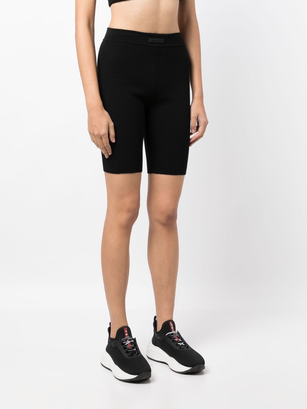 logo-patch ribbed biker shorts - 3
