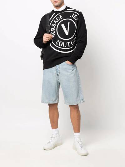 VERSACE JEANS COUTURE logo-print crew-neck sweatshirt outlook