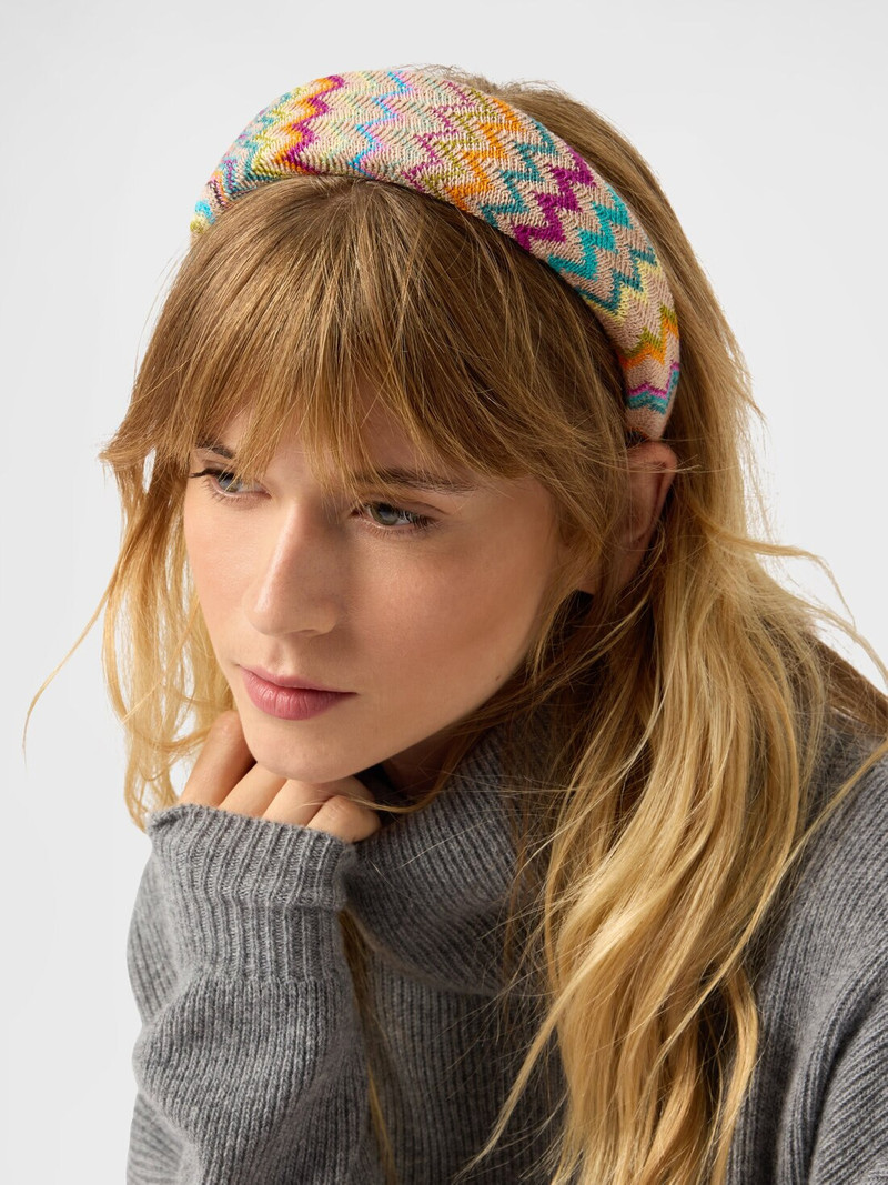 Padded zigzag wool-blend headband 4