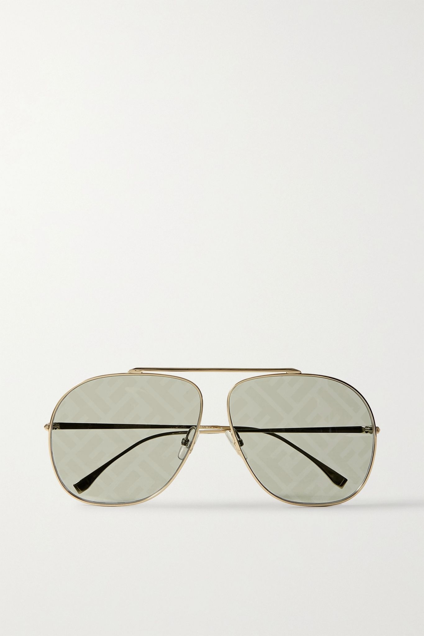 Aviator-style gold-tone sunglasses - 1