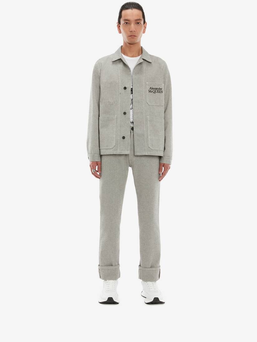 Canvas Trousers in Black/white - 2