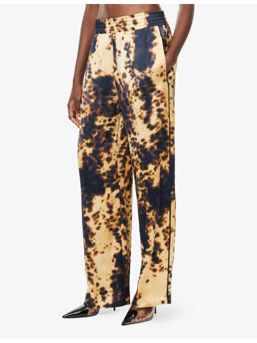 Abstract-Print Wide-Leg Woven Trousers - 3