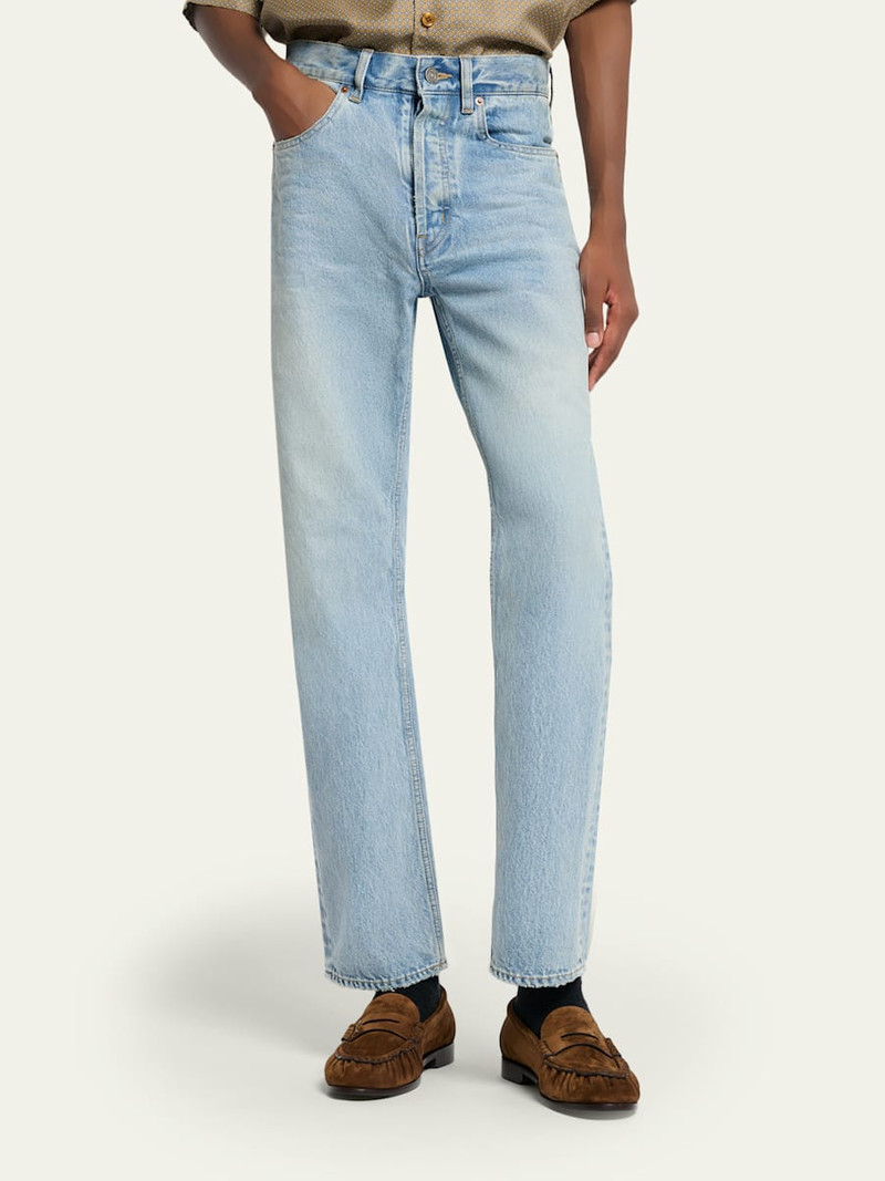 SAINT LAURENT Men's Aged Denim Straight-Leg Jeans outlook