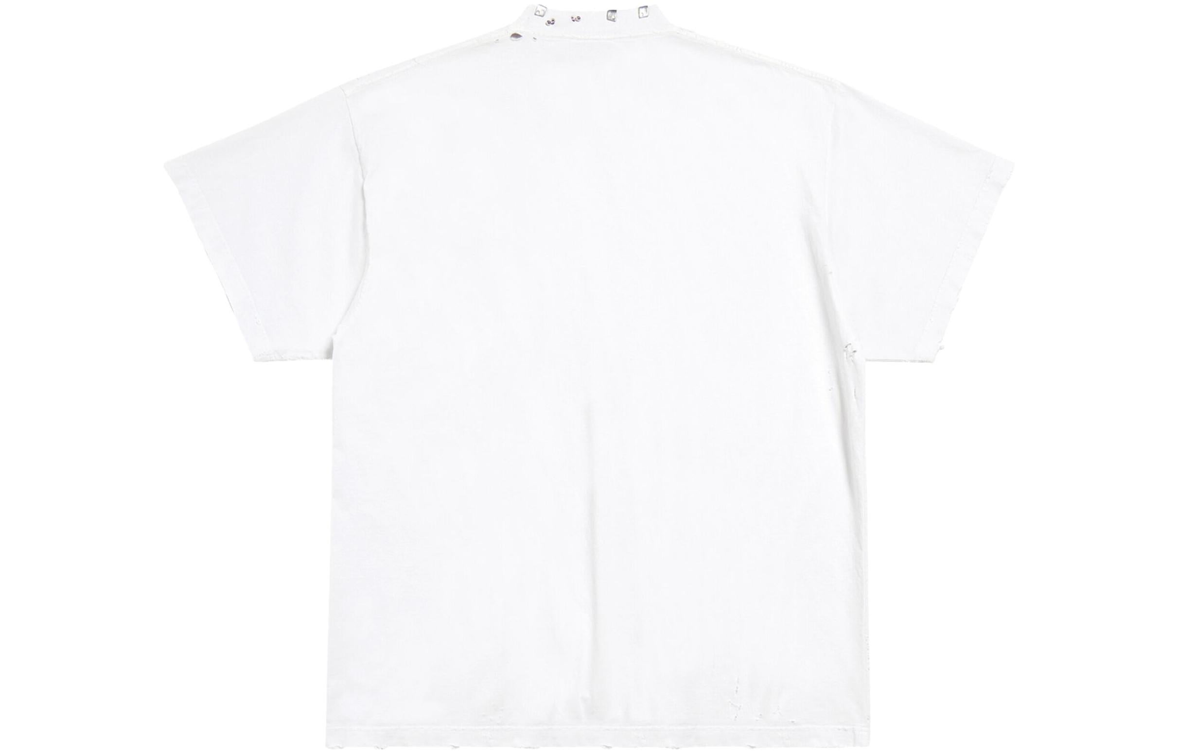 (WMNS) Balenciaga Pierced T-shirt Oversized 'White' 761460TPVD49000 - 2