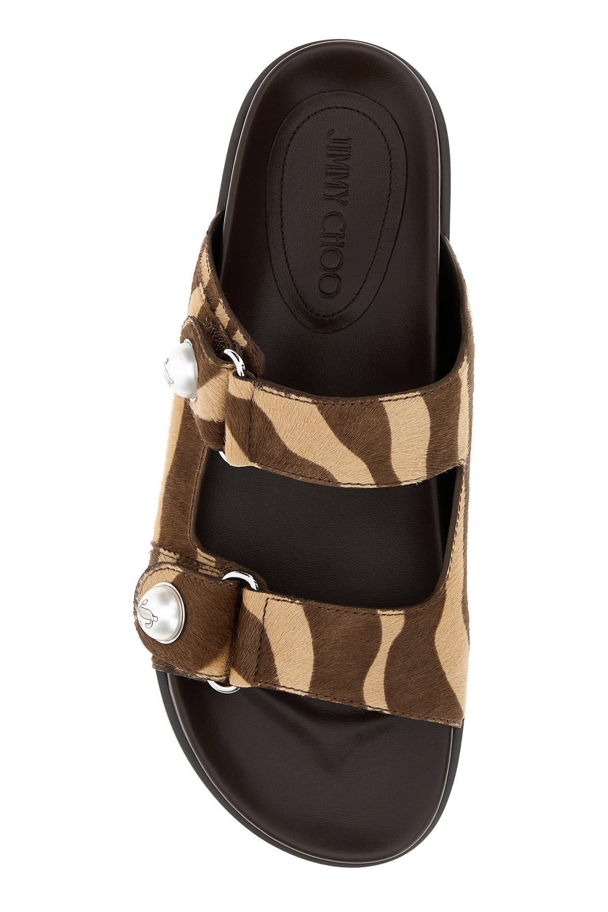 Printed calf hair Fayence slippers - 4
