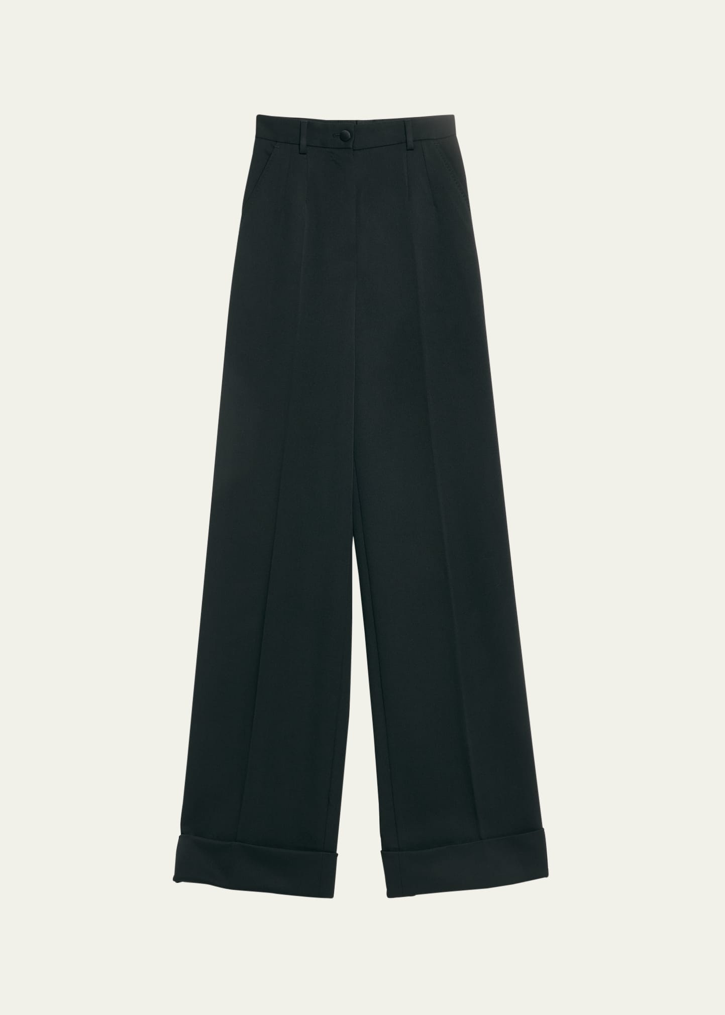 Gabardine Cuffed Pants - 1