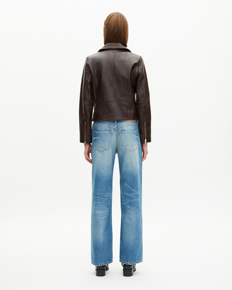 BROWN LEATHER BIKER JACKET 4