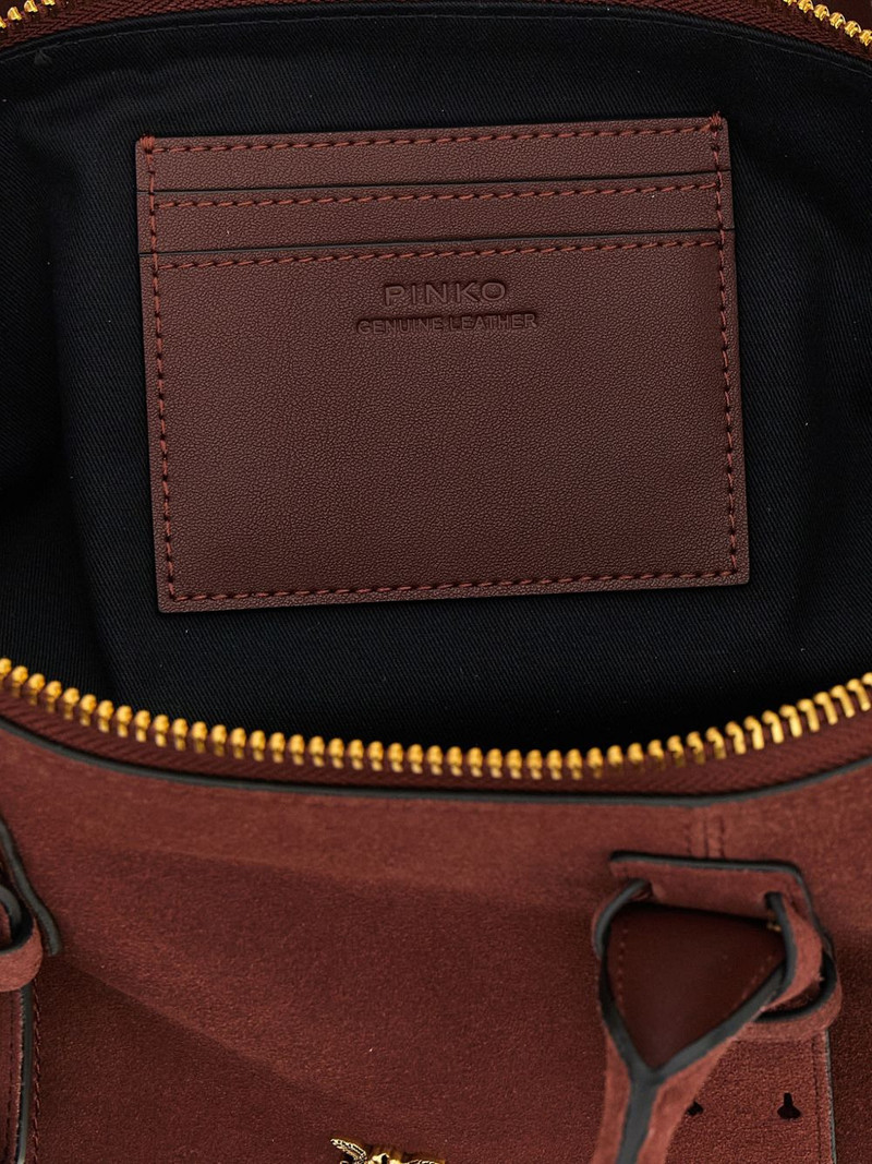 metal logo suede shoulder bag 4