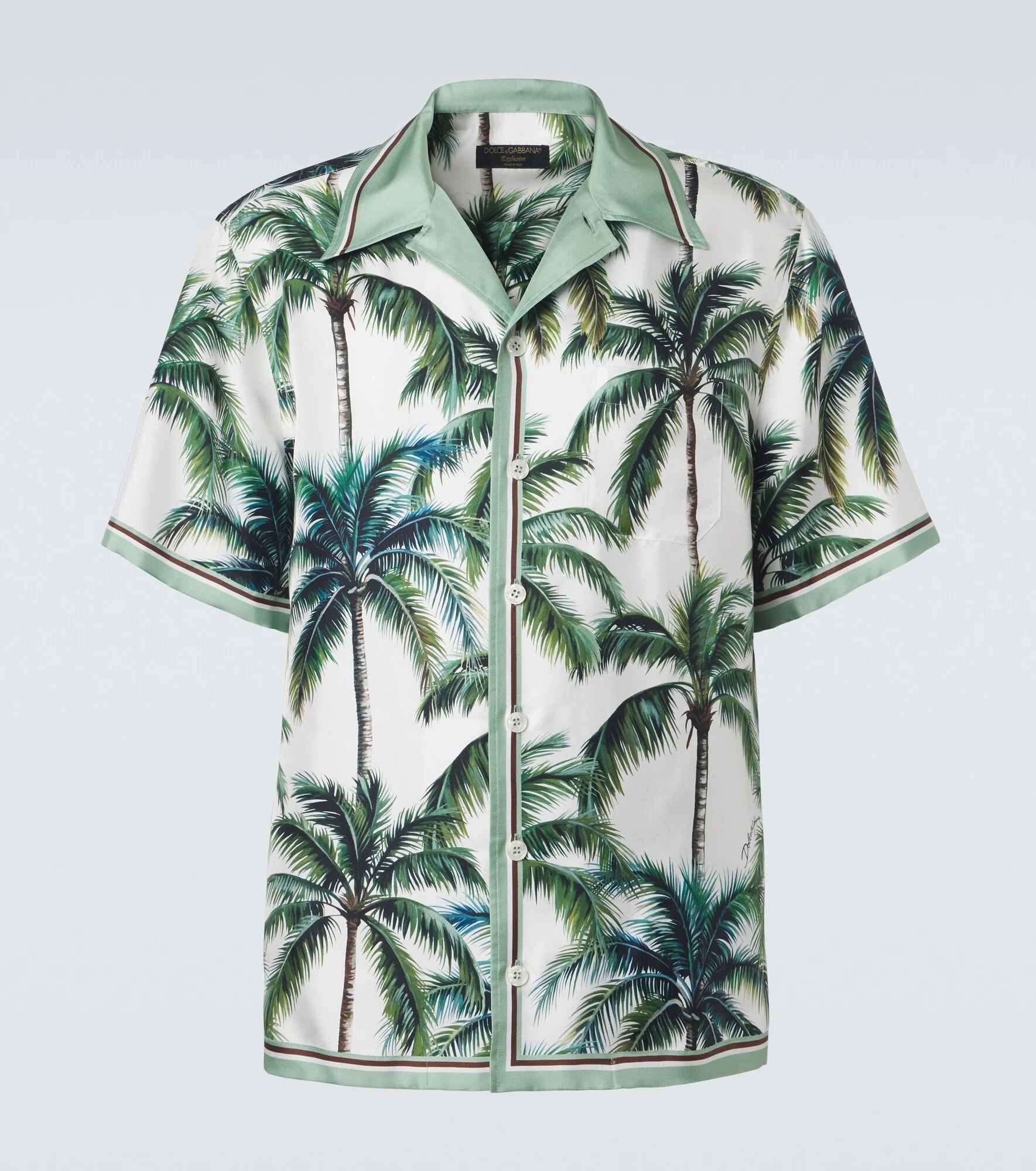 Printed silk twill shirt - 1