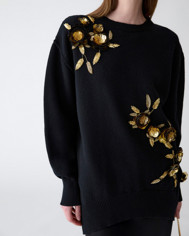 CAROLINA HERRERA Floral-Embroidered Sweater outlook