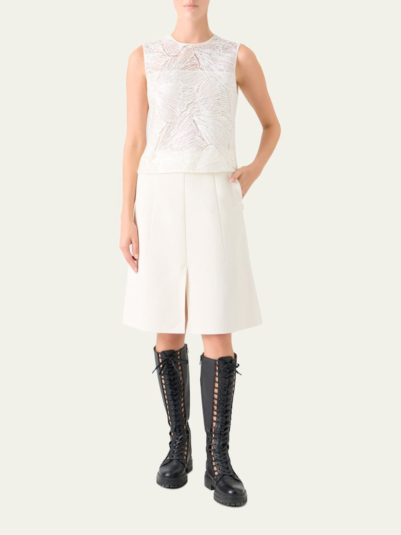 AKRIS Lacquered Sea Fan Lace Sleeveless Top outlook