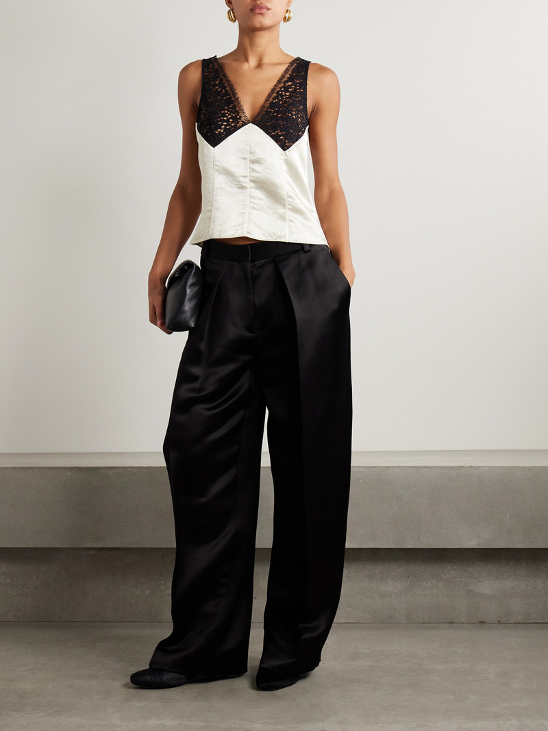 MARIA McMANUS Satin-twill And Corded Lace Camisole outlook