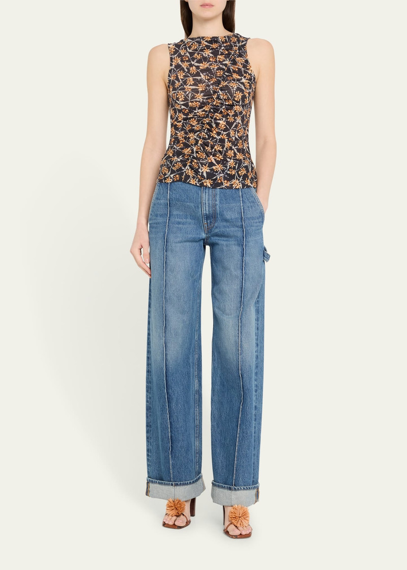 ULLA JOHNSON Medea Asymmetric Shirred Top outlook