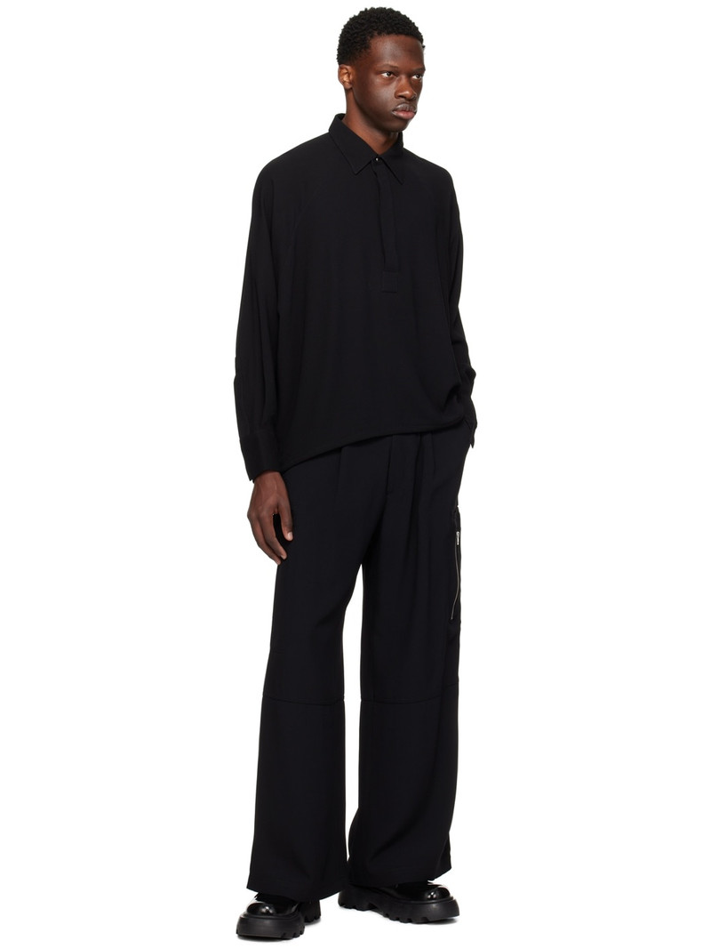 AMI Paris Black Pleated Cargo Pants outlook