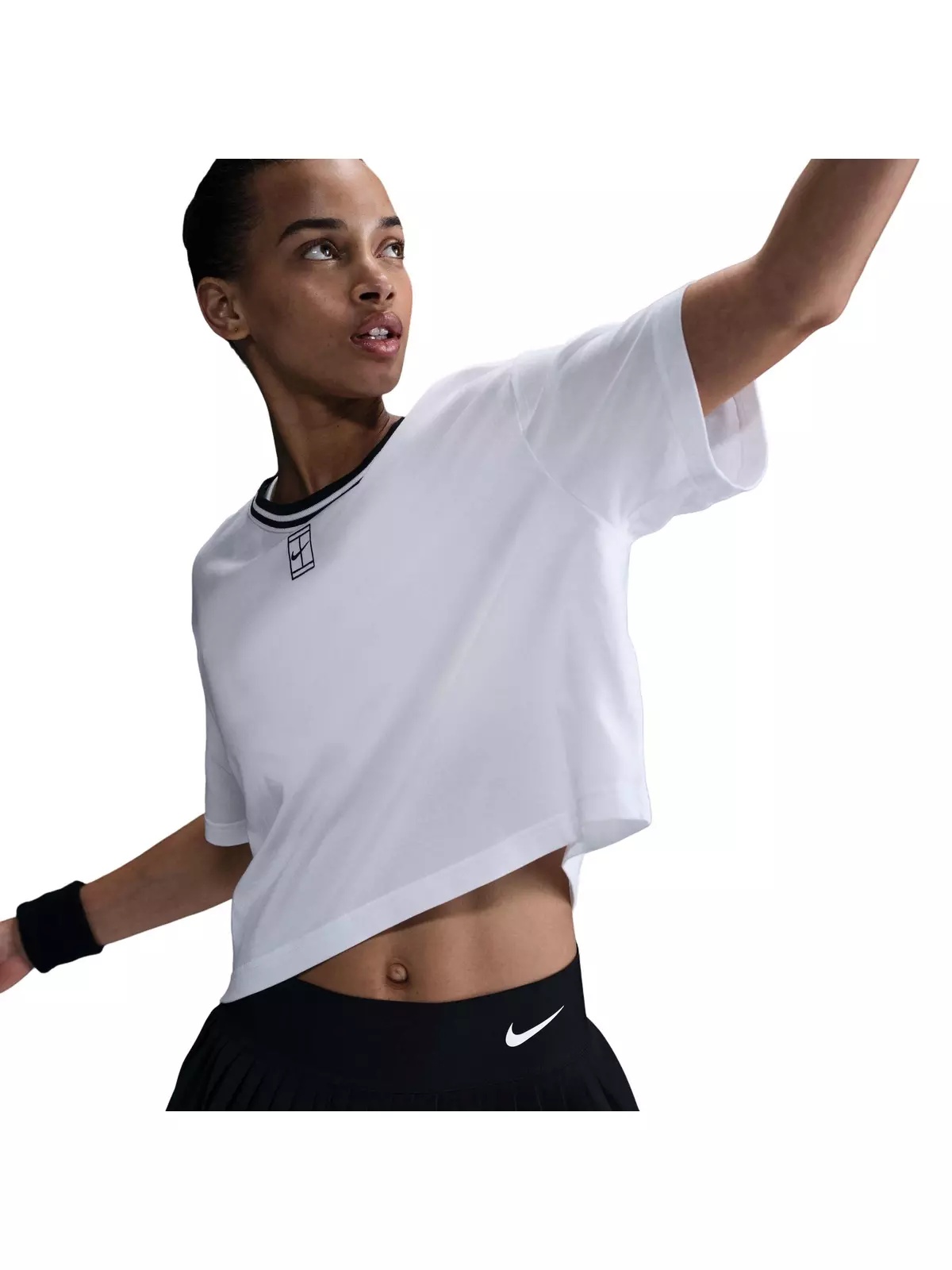 Women's Heritage Dri-FIT Short-Sleeve Cropped T-Shirt-White - 3