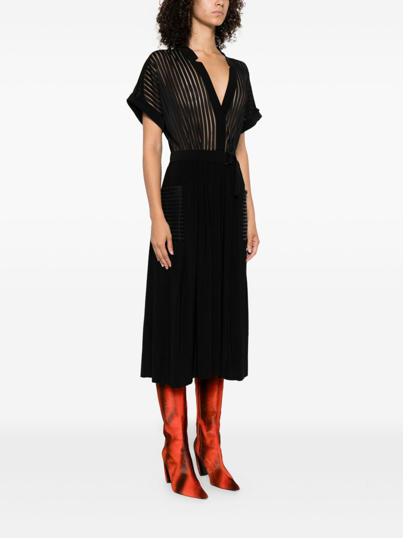 pleated striped midi dress 3