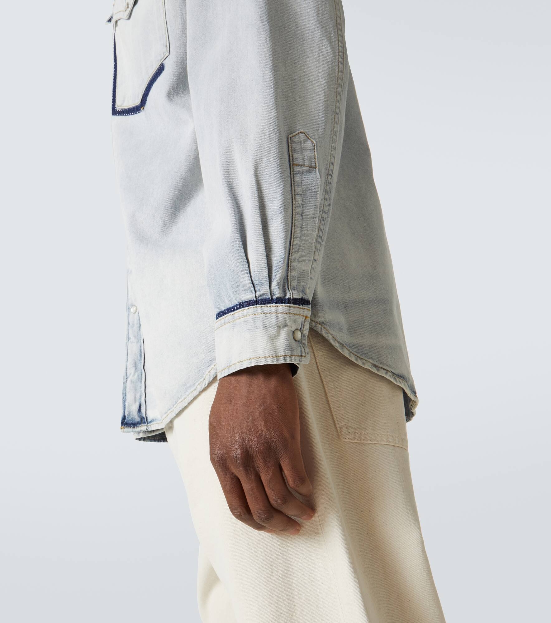 Embellished denim overshirt - 6