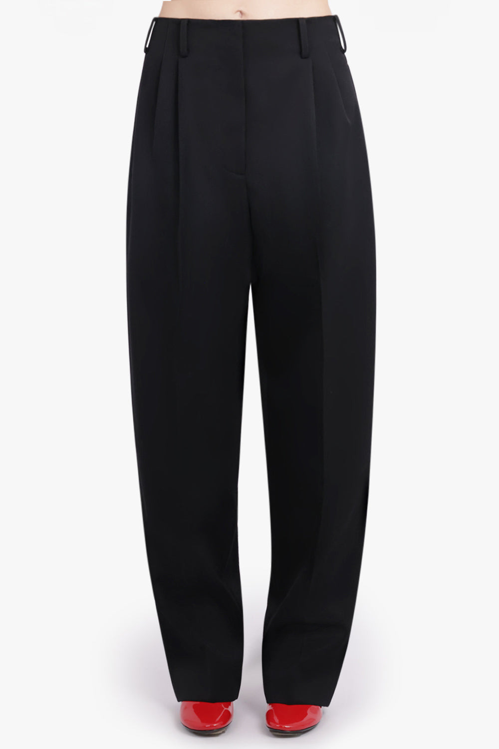DOUBLE PLEAT WIDE LEG PANT | BLACK - 3