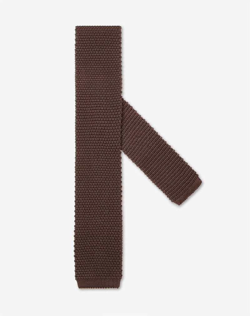 Brown knit tie 1