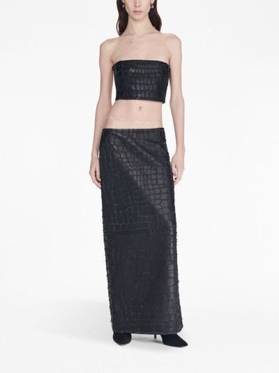Dion Lee Snake Etched leather maxi skirt outlook