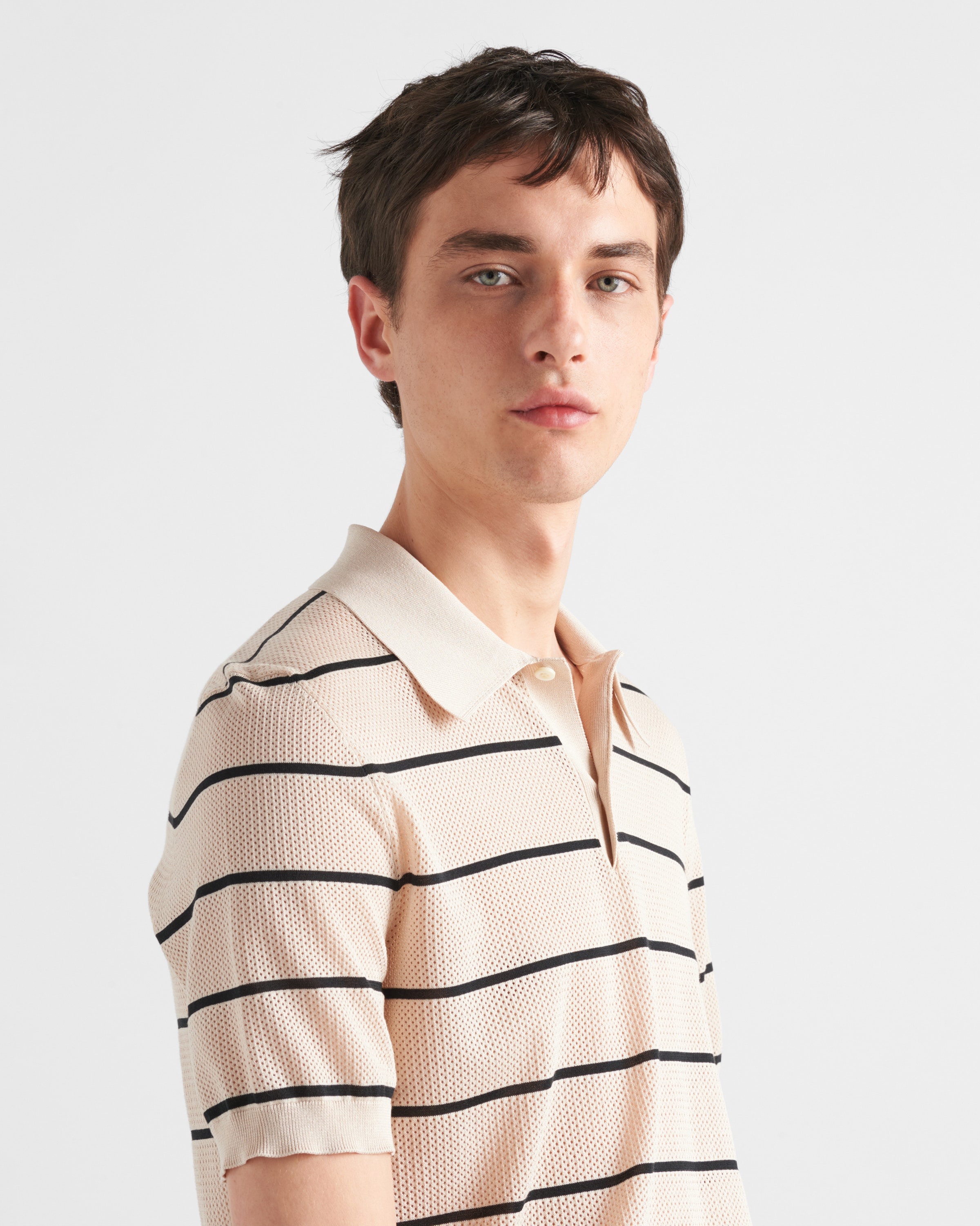 Silk and cotton knit polo shirt - 4