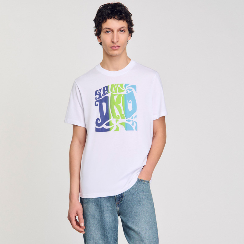 WAVE PRINT COTTON T-SHIRT 4