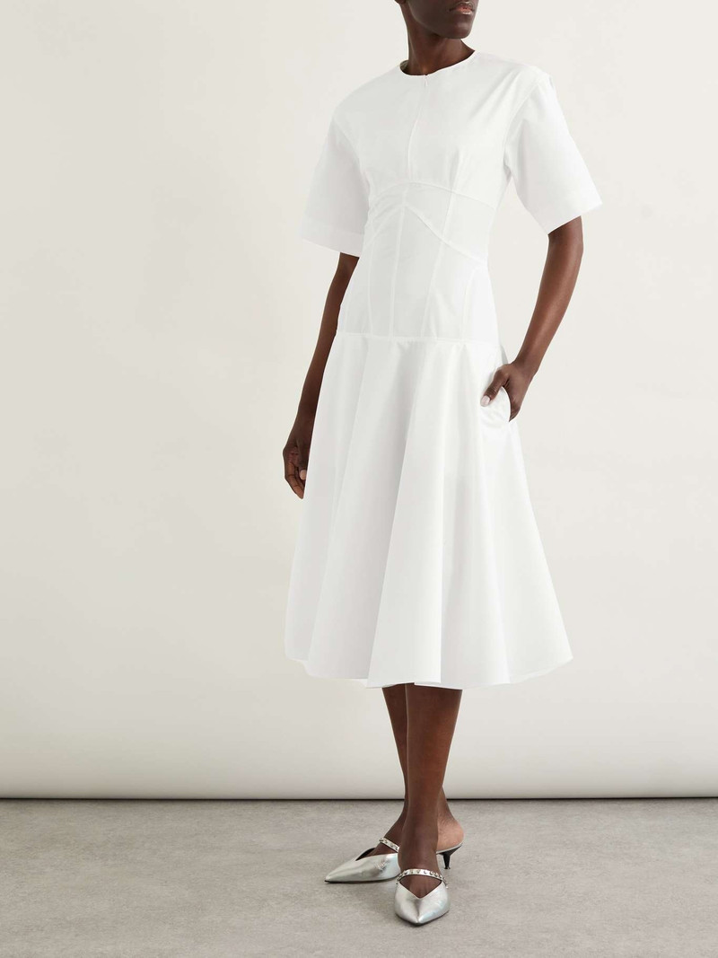 Alexander McQueen Day organic cotton-poplin midi dress White outlook