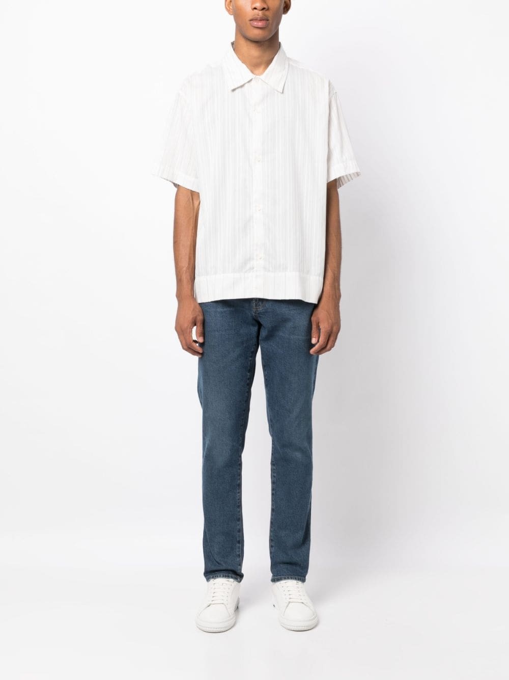 denim straight-leg trousers - 2