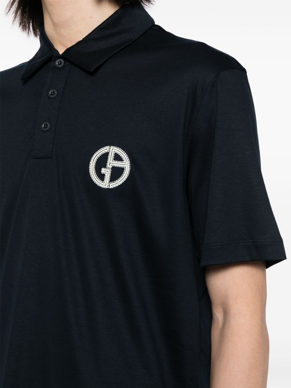 logo-embroidered cotton polo shirt - 5