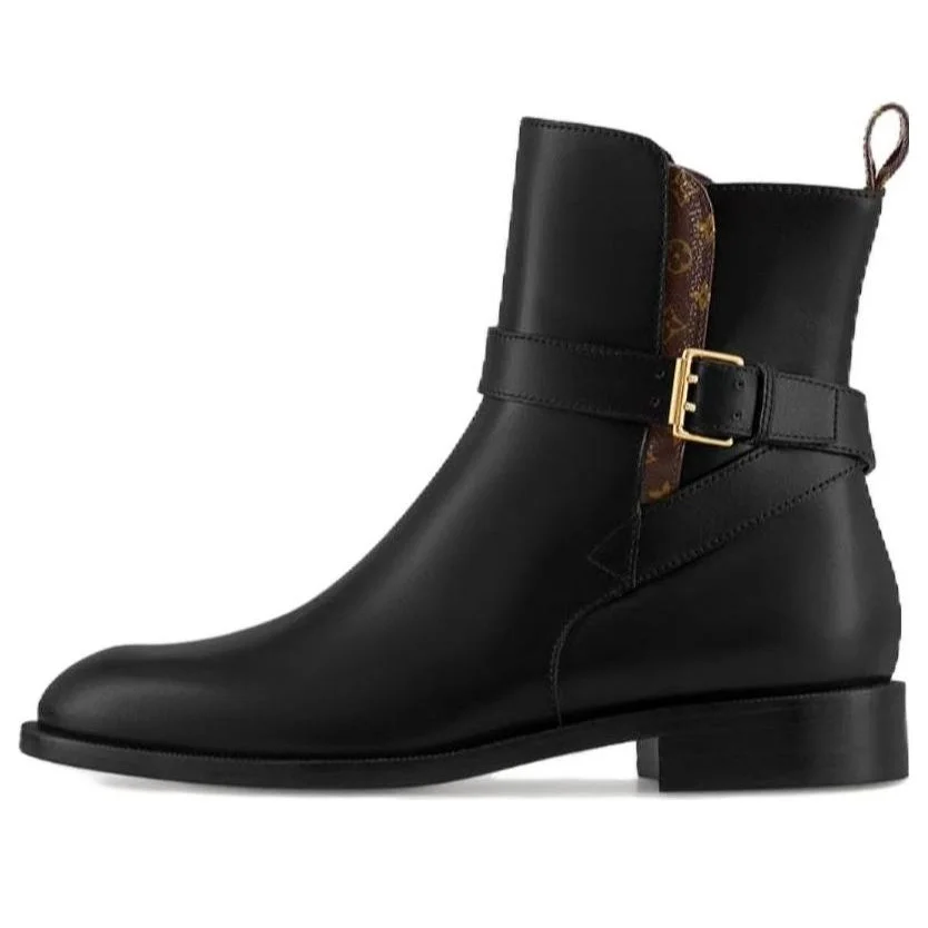 (WMNS) LOUIS VUITTON Westside Ankle Boots 'Black with Brown Monogram' 1ABUAU - 1