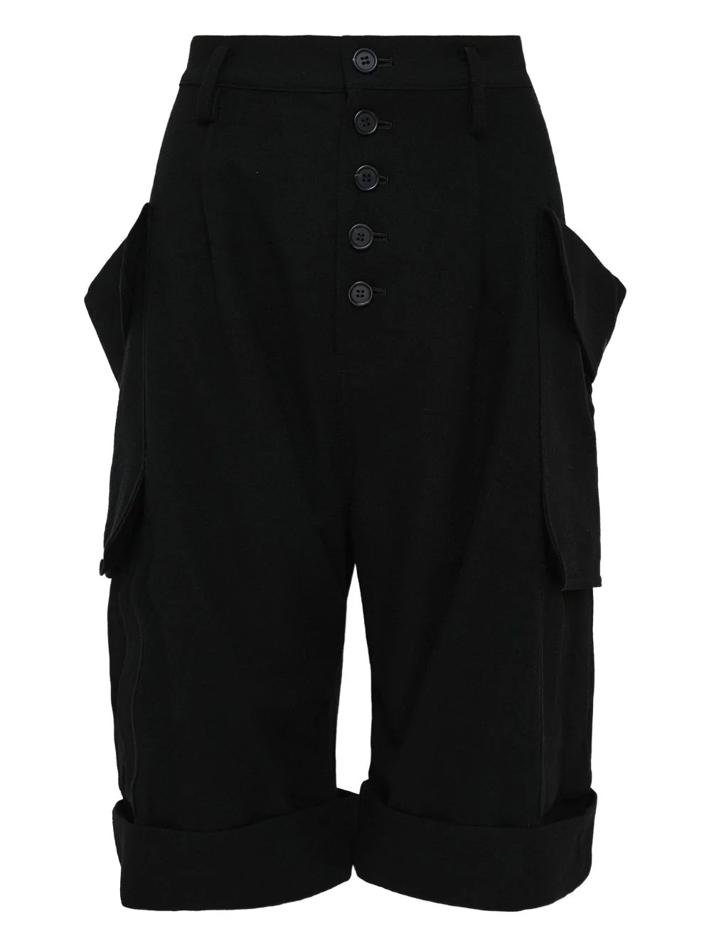 button-fastening cargo shorts - 1