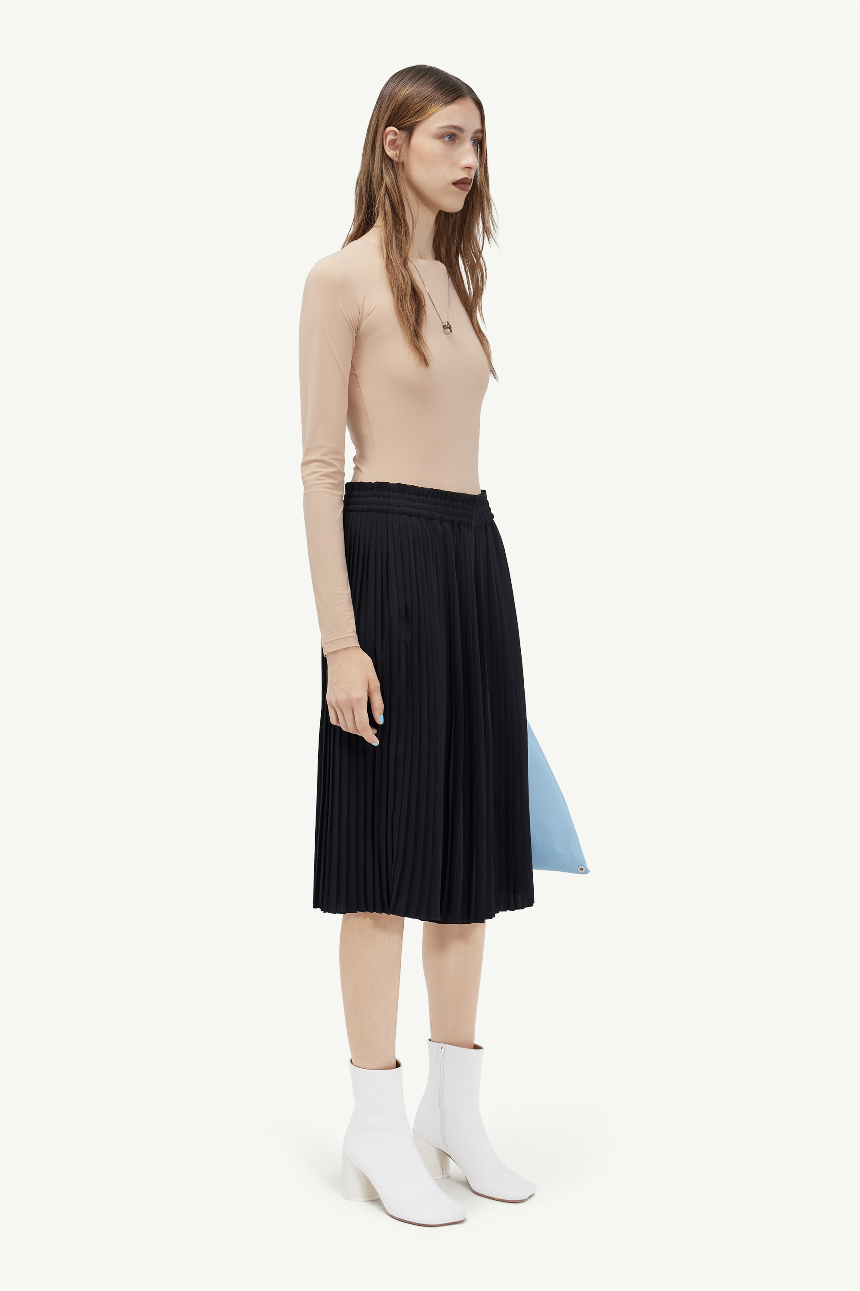 Mid-length pleated skirt - 3