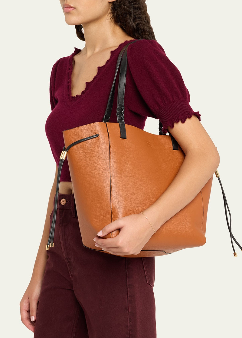 ULLA JOHNSON Alma Bicolor Leather Tote Bag outlook