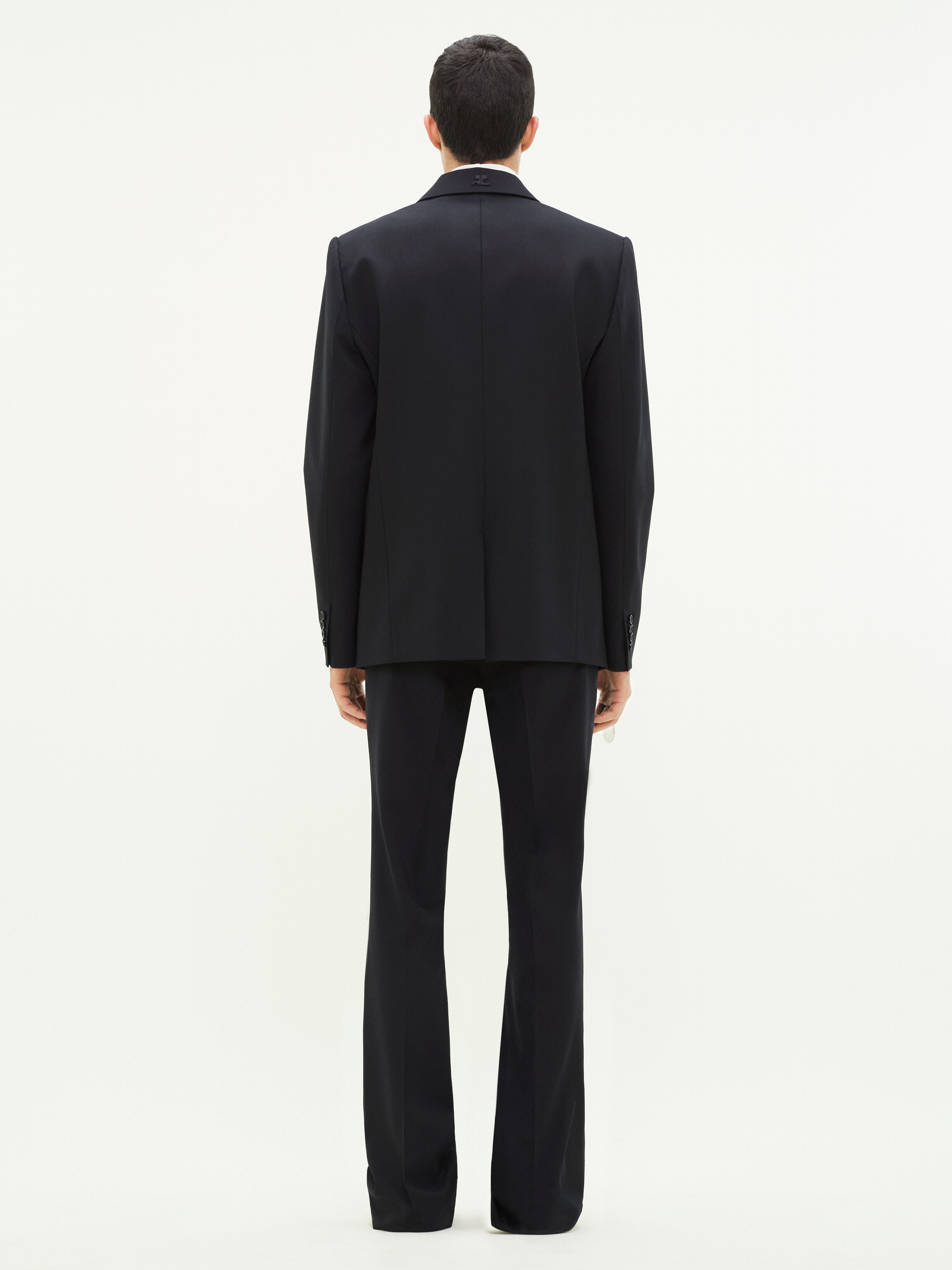 ZIPPED SLEEVES WOOL TAILORED JACKET - 4