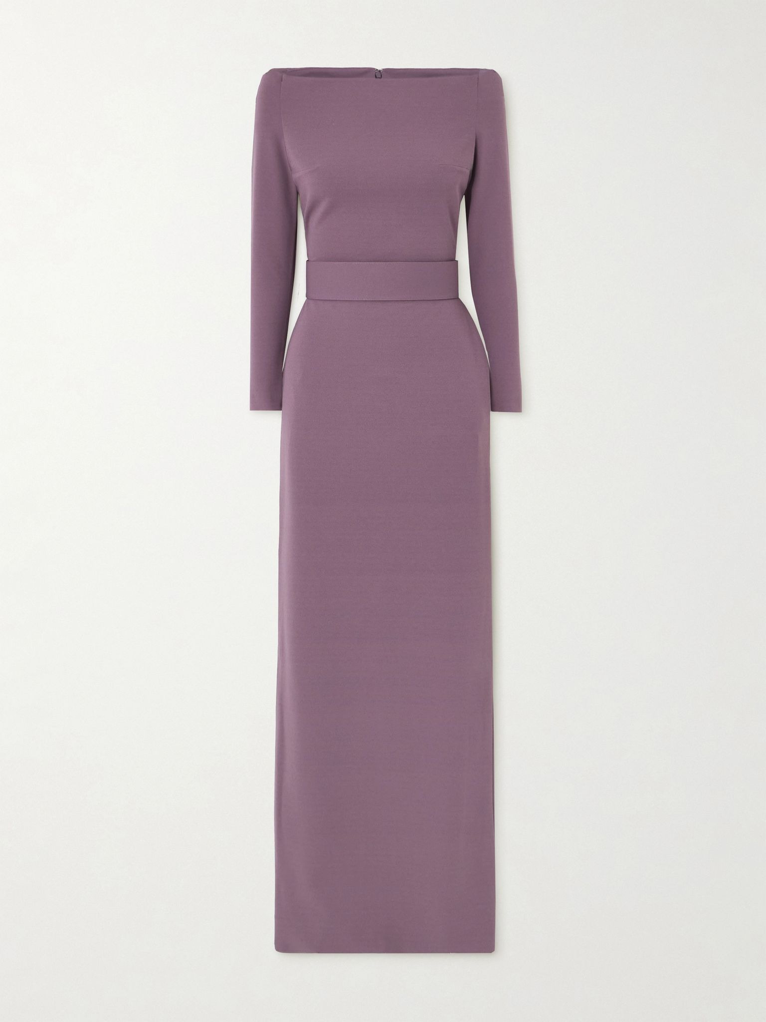 Sabina off-the-shoulder stretch-crepe maxi dress Purple - 1