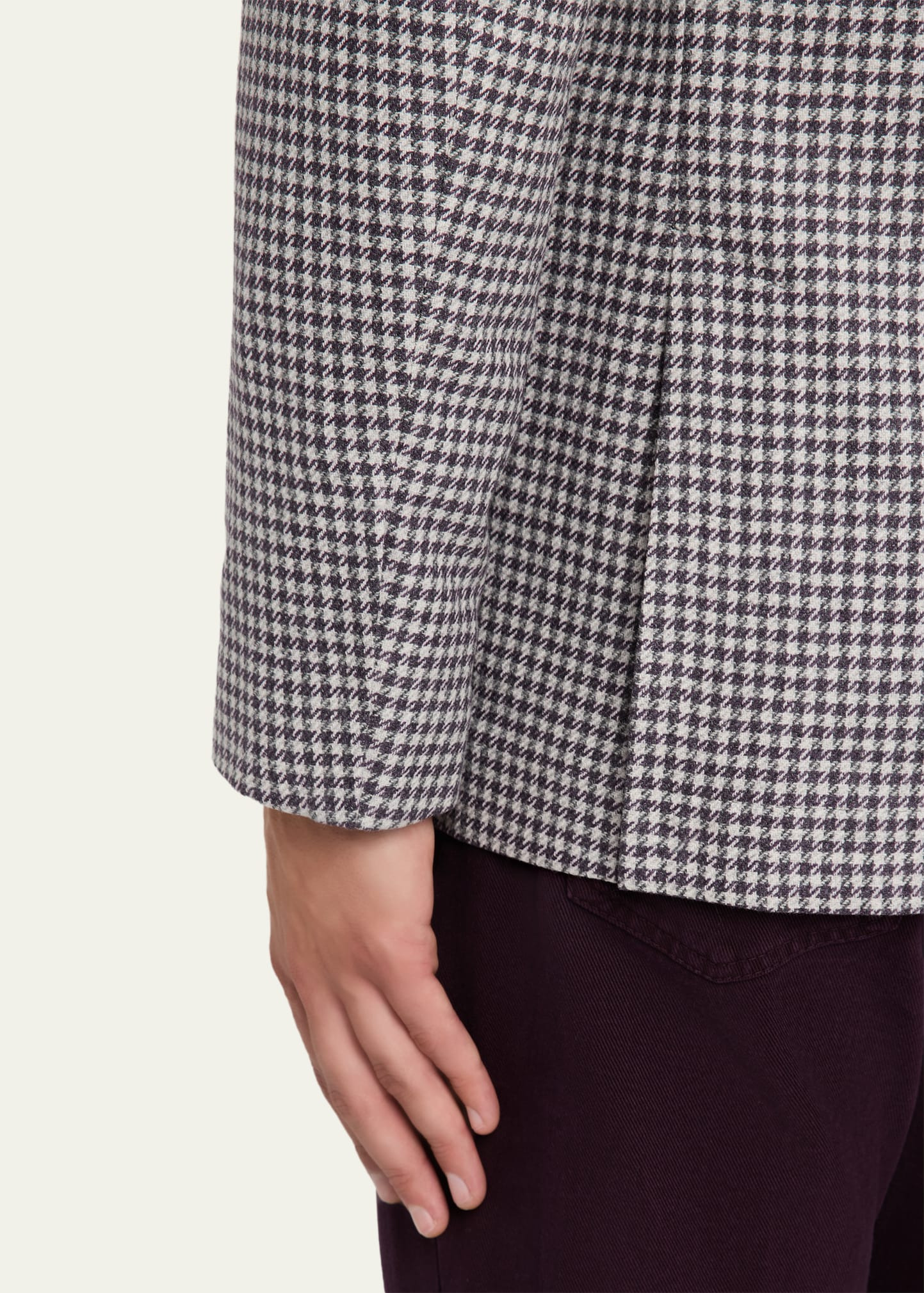 Men's Wool, Cashmere and Silk Houndstooth Sport Coat - 8