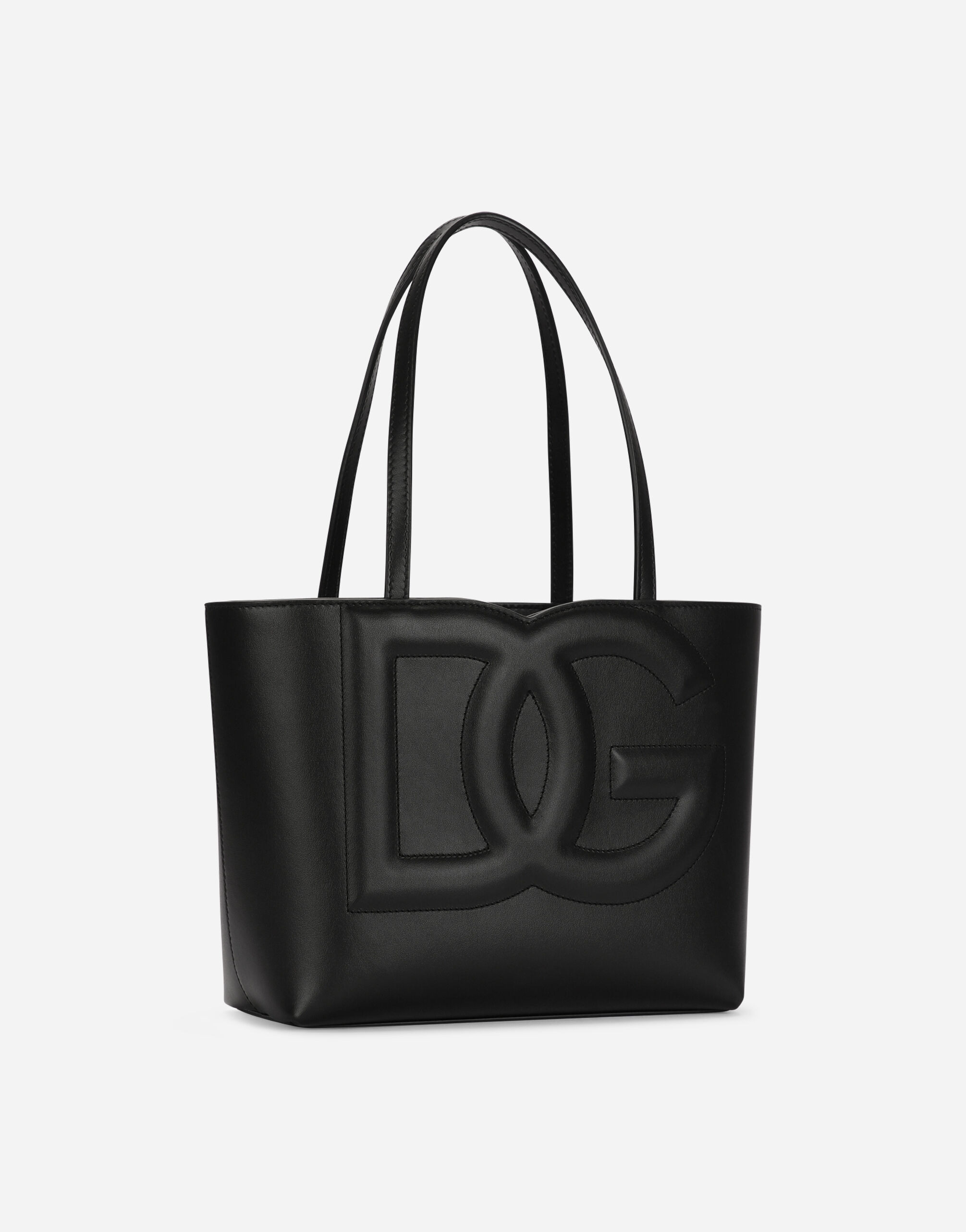 Small calfskin shopper with logo - 2