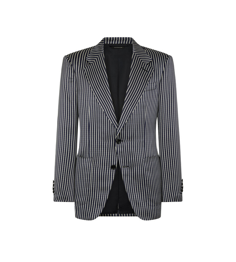 FLUID SILK FAILLE STRIPE JACKET 1