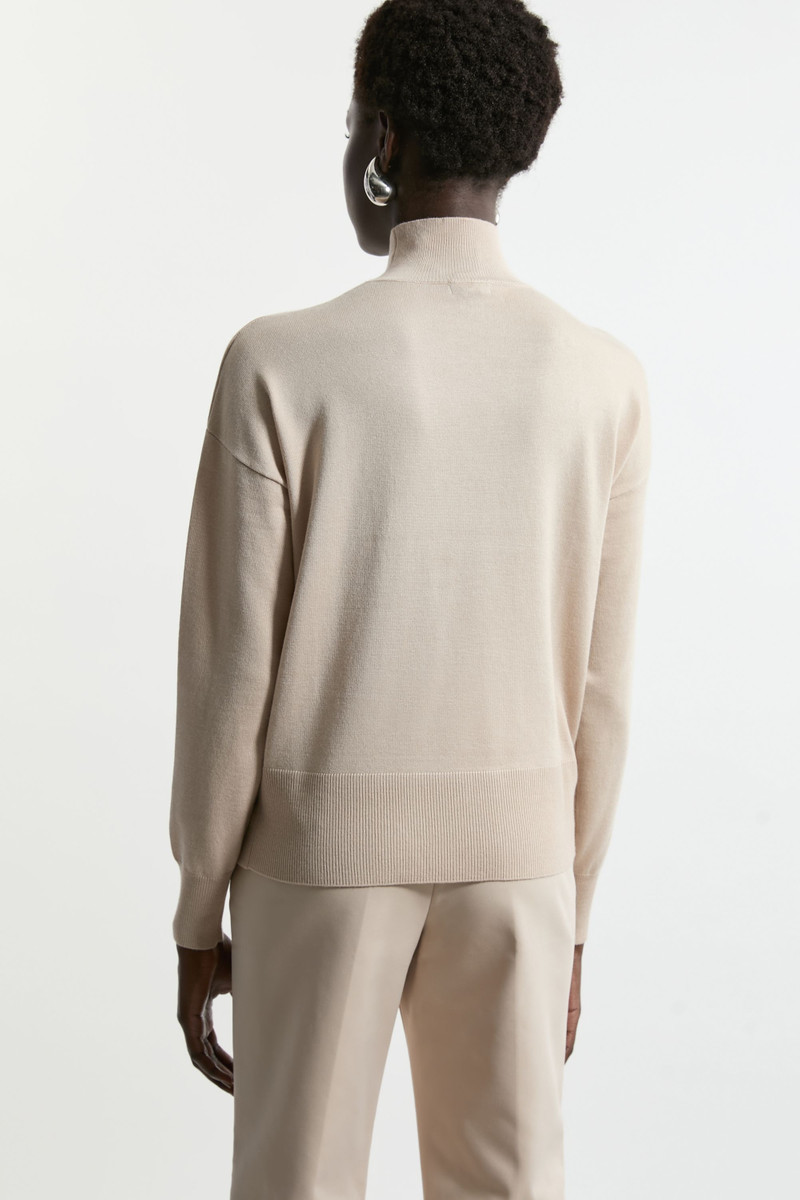 Viscose Blend Popper Detail Knit Jumper 3