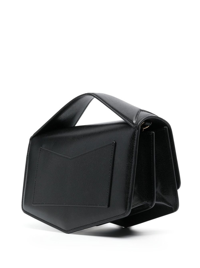 logo-plaque leather shoulder bag 4