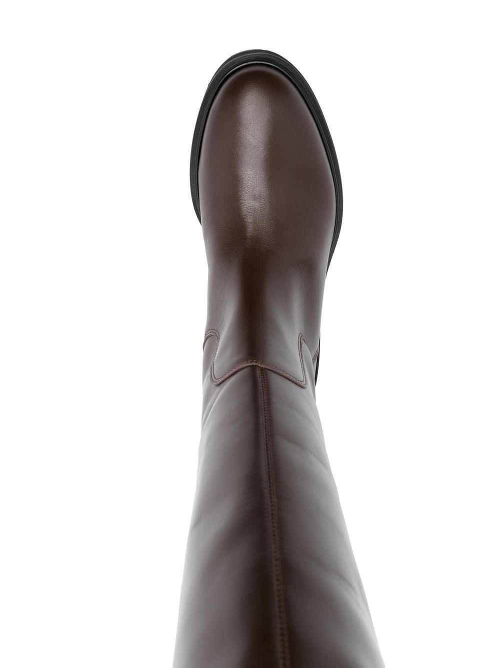 knee-length leather boots - 4