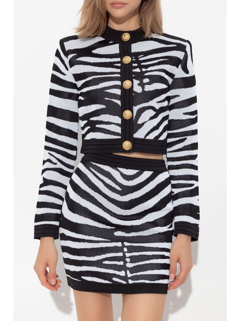 zebra-print cardigan - 3